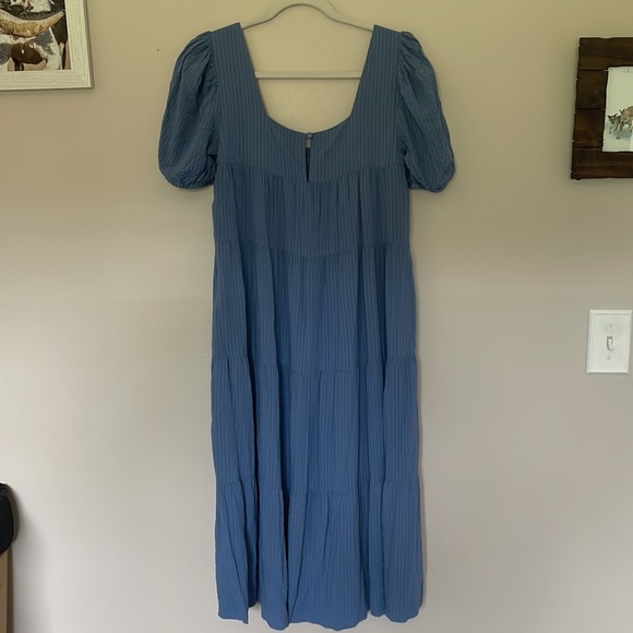 Lulus Happy Tiers Denim Blue Stripped Midi - Picture 8 of 12